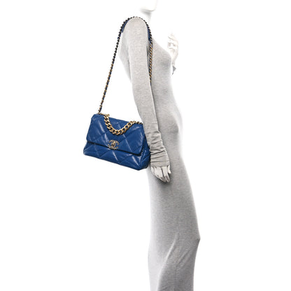 Chanel Lambskin Quilted Large Chanel 19 Flap Blue 2 of 10