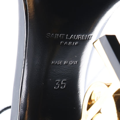 Saint Laurent Patent Calfskin Opyum 110 Sandals 35 Black Gold 10 of 11