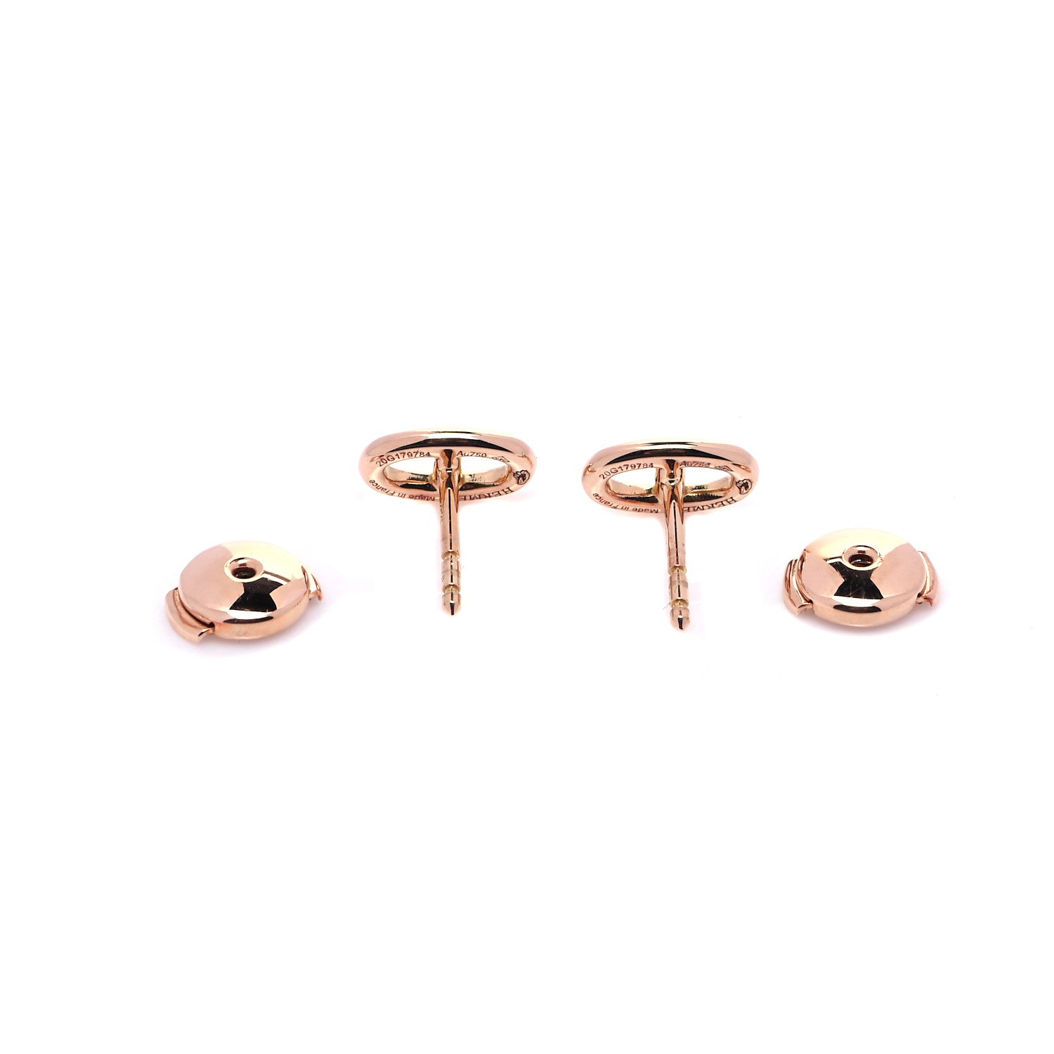 Hermes 18K Rose Gold TPM Farandole Stud Earrings 4 of 6