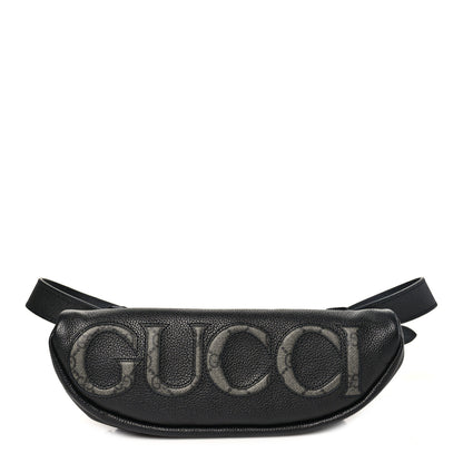 Gucci Grained Calfskin GG Supreme Logo Belt Bag 100 40 Black 3 of 12