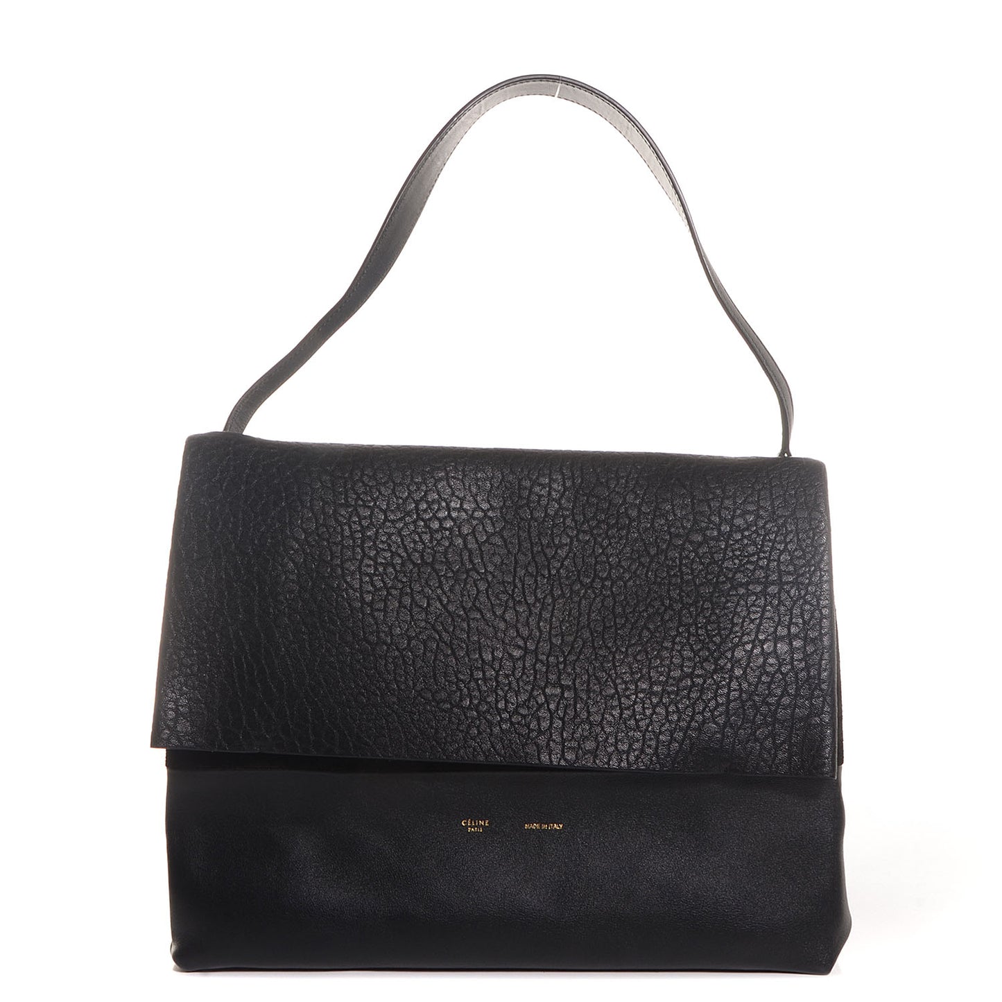 Shrunken Lambskin All Soft Shoulder Bag Black