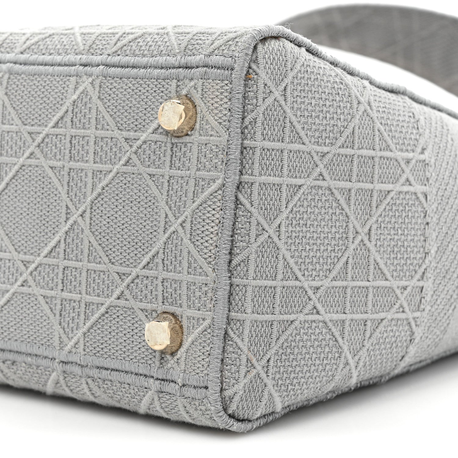 Christian Dior Canvas Embroidered Cannage Lady D-Lite Gray 8 of 18