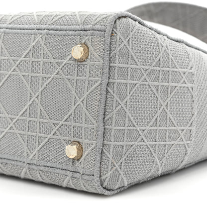 Christian Dior Canvas Embroidered Cannage Lady D-Lite Gray 8 of 18