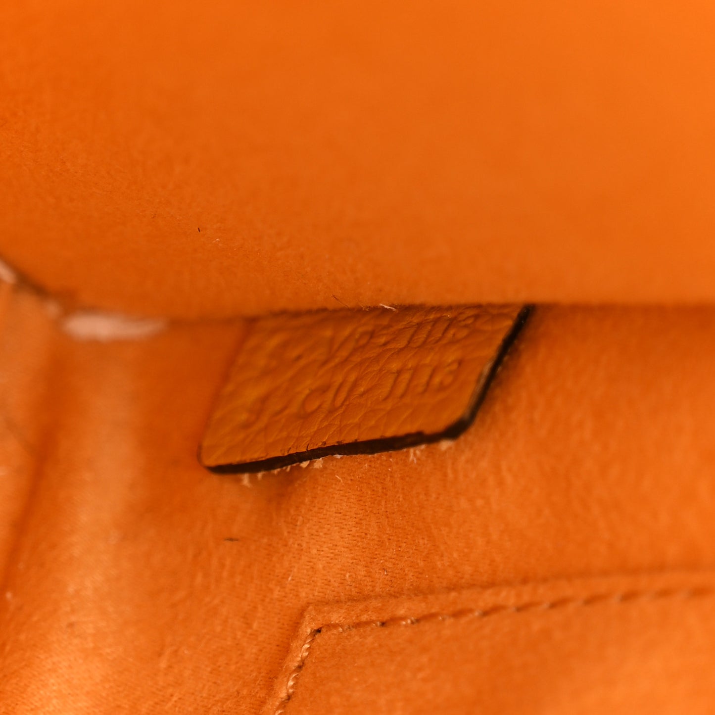 Drummed Calfskin Nano Luggage Ocre