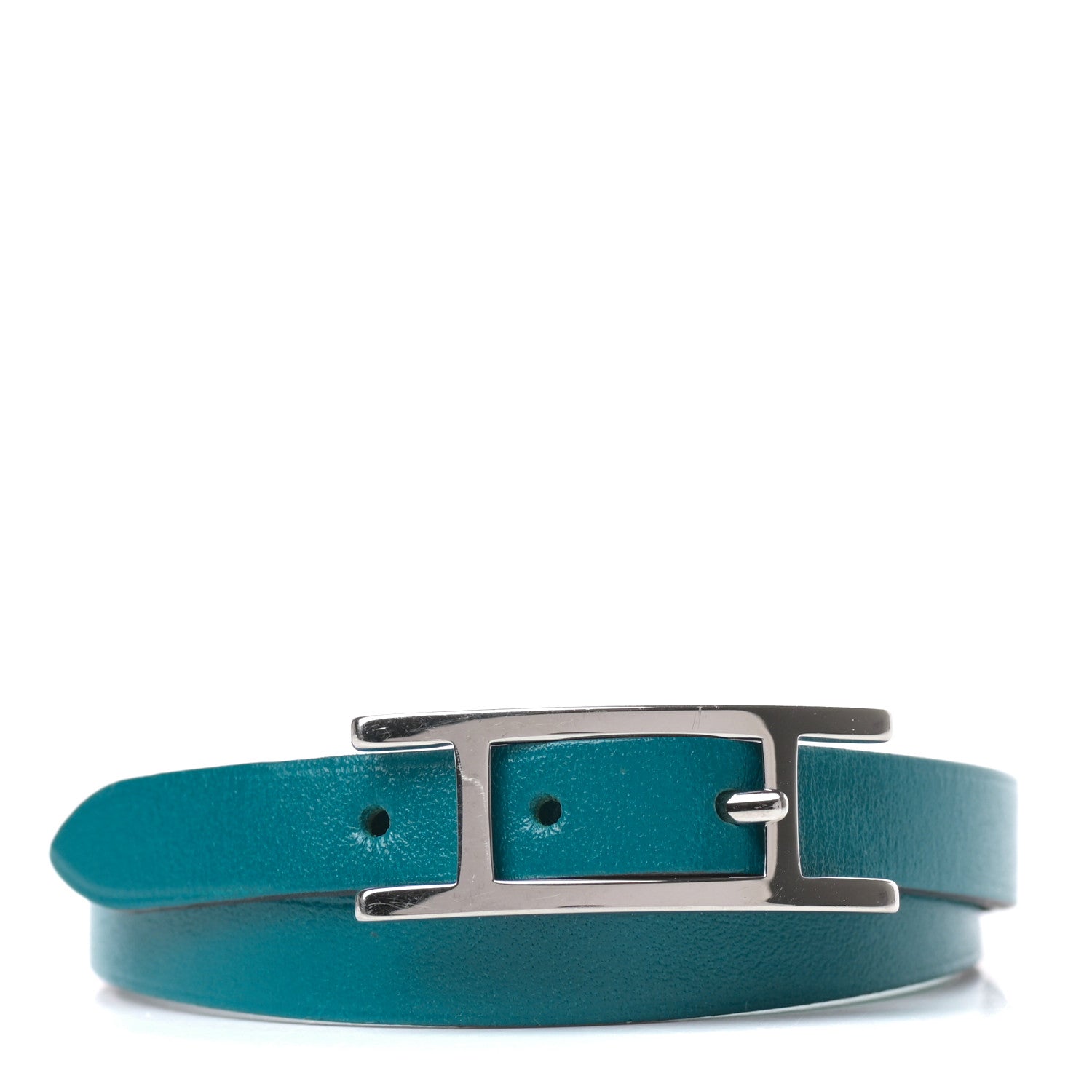 Hermes Swift Behapi Double Tour Bracelet S Turquoise Bambou 1 of 5