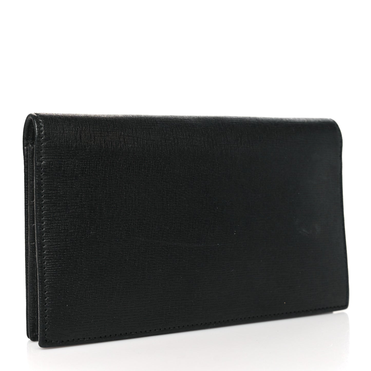 Textured Calfskin Medium Betty Chain Wallet Black