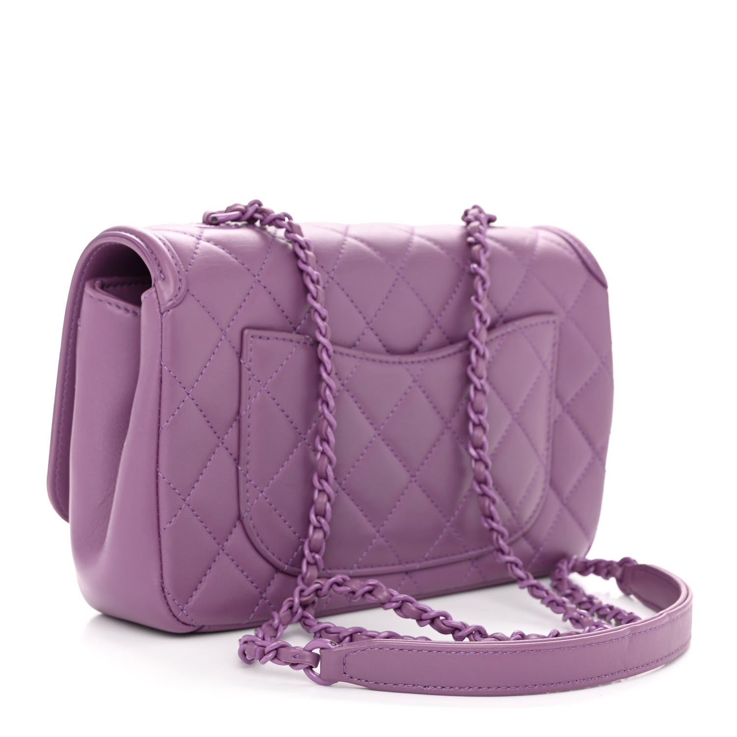 Chanel Lambskin Quilted Small CC Filigree Flap Purple 3 of 10