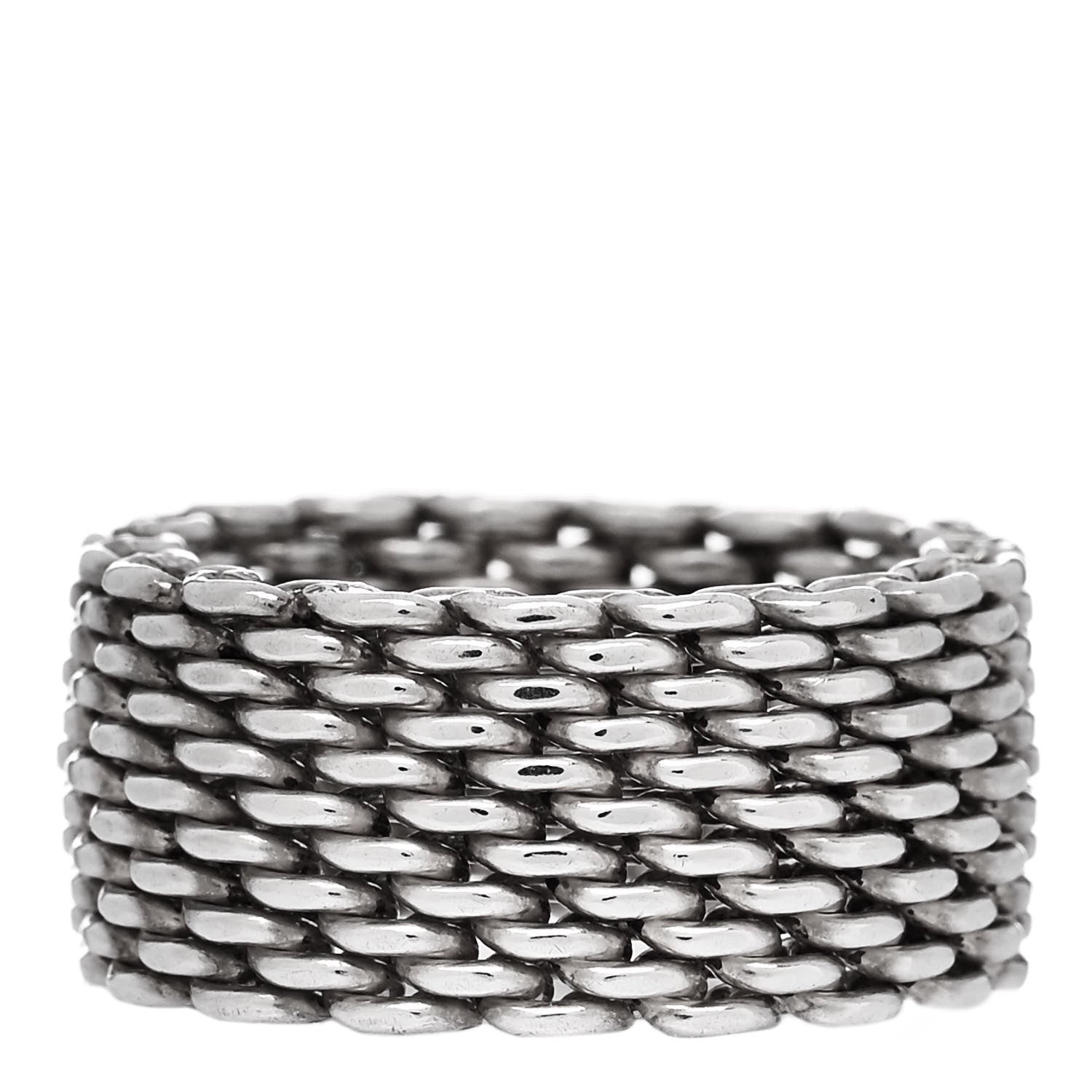 Tiffany Sterling Silver Somerset Mesh Ring 52 6 1 of 4