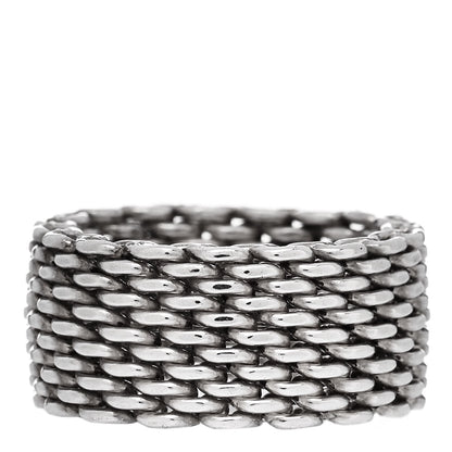 Tiffany Sterling Silver Somerset Mesh Ring 52 6 1 of 4