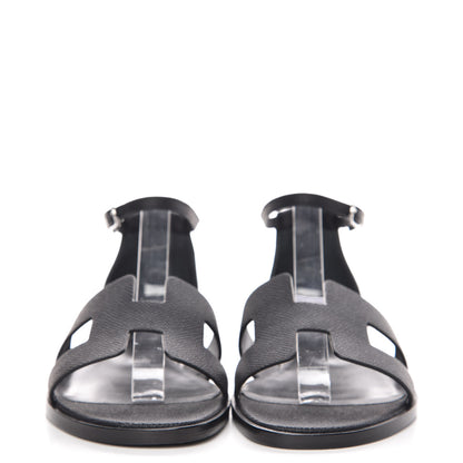 Hermes Epsom Santorini Sandals 37 Black 2 of 9