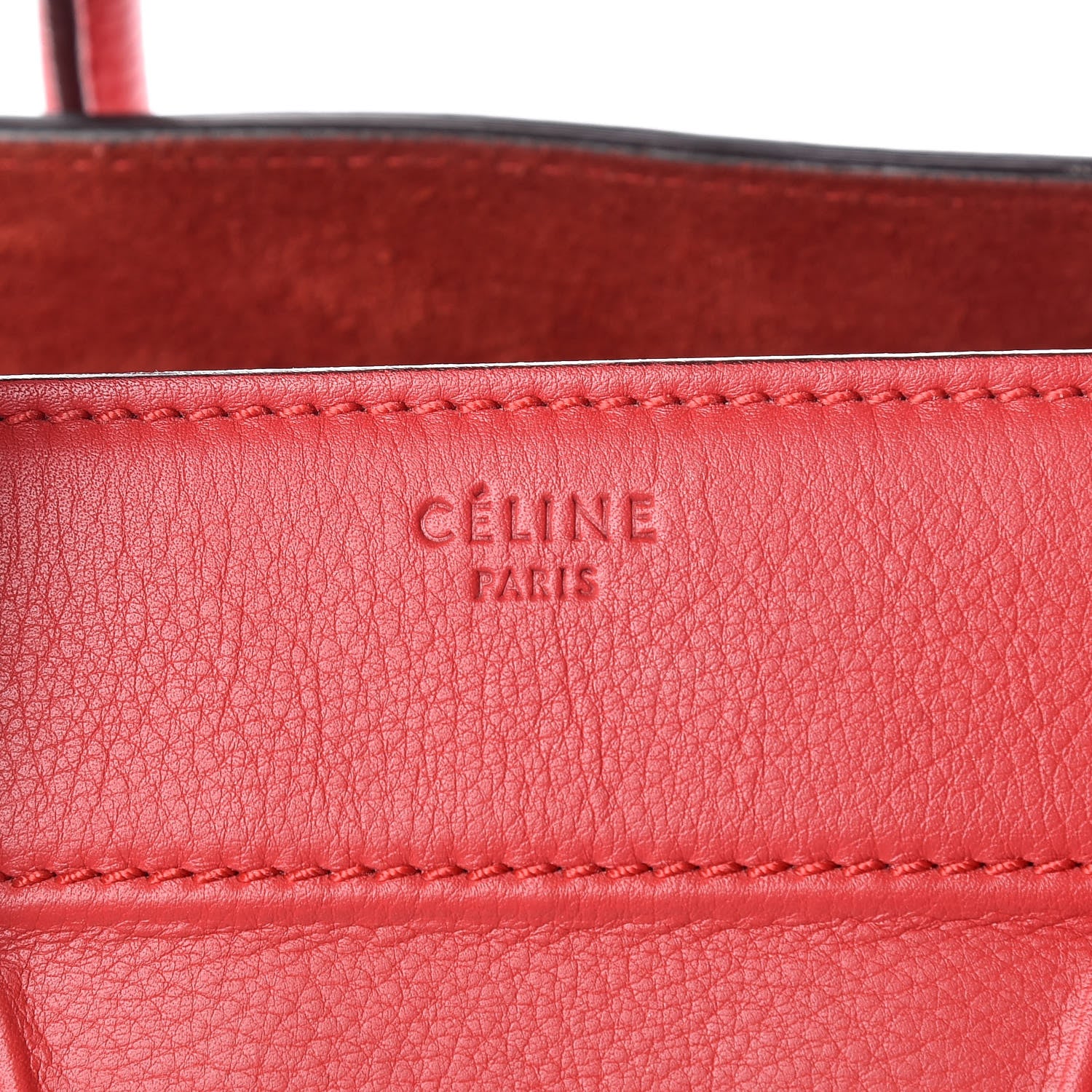 Celine Supple Calfskin Medium Phantom Luggage Vermillion 6 of 21