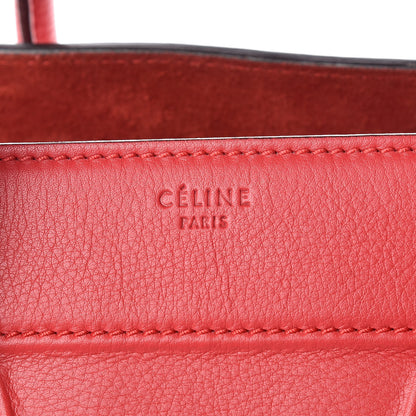 Celine Supple Calfskin Medium Phantom Luggage Vermillion 6 of 21