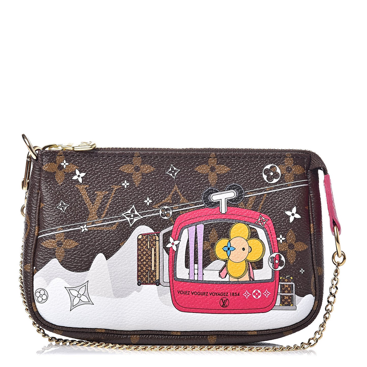 Monogram 2019 Christmas Animation Mini Courchevel Pochette Accessories Fuchsia