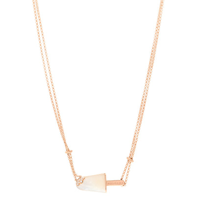 Bulgari 18K Rose Gold Diamond Mother of Pearl Gelati Necklace 1 of 4