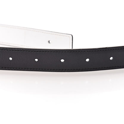 Hermes Swift Epsom 24mm Guilloche H Belt 80 Black White 4 of 7