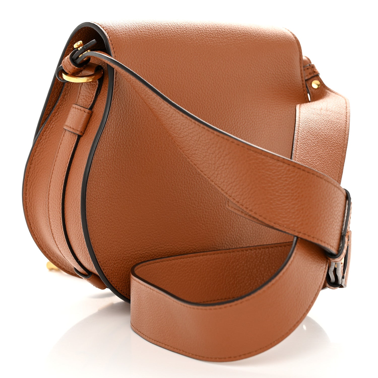 Chloe Grained Calfskin Medium Marcie Slim Round Crossbody Bag Tan 3 of 11