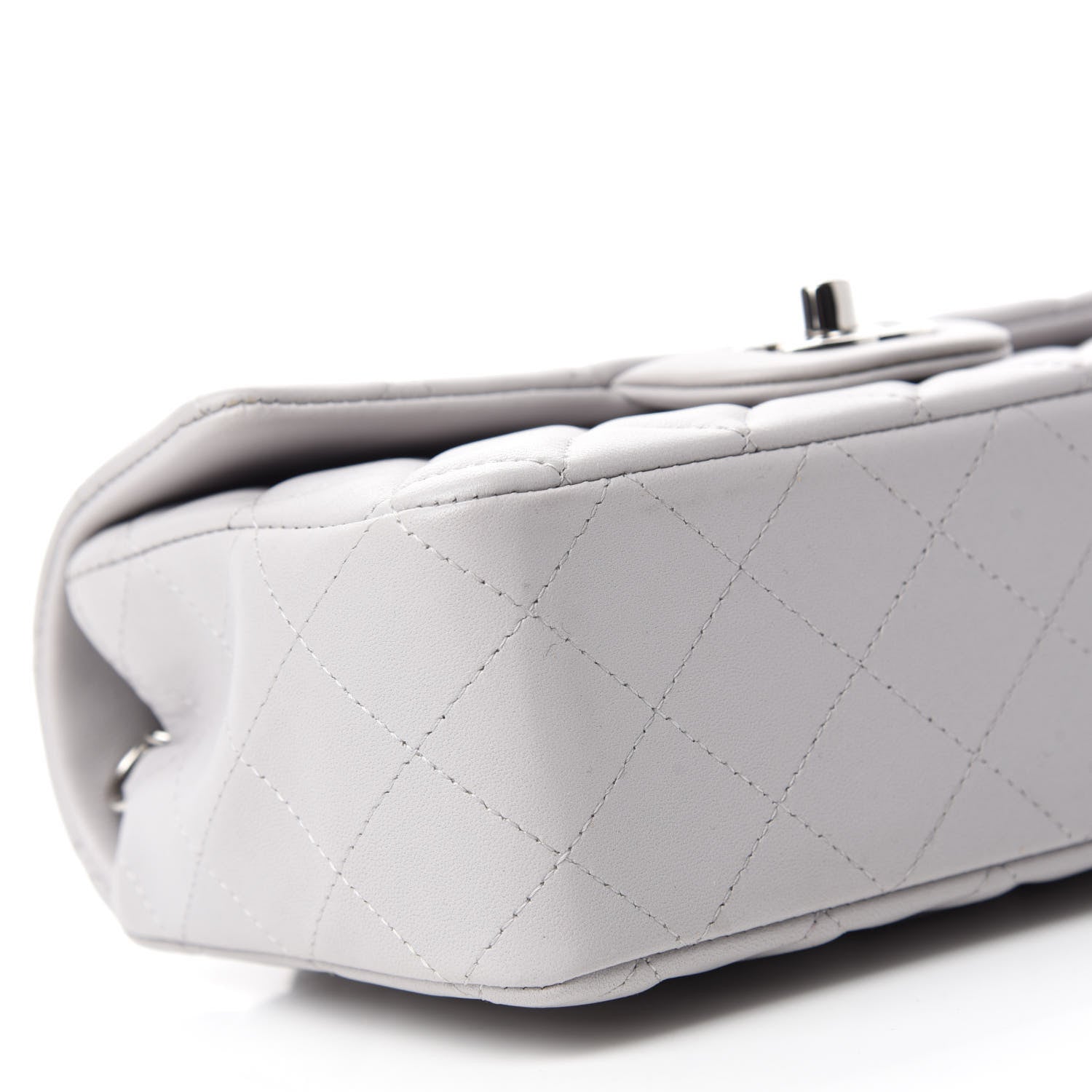 Chanel Lambskin Quilted Mini Rectangular Flap Grey 6 of 11