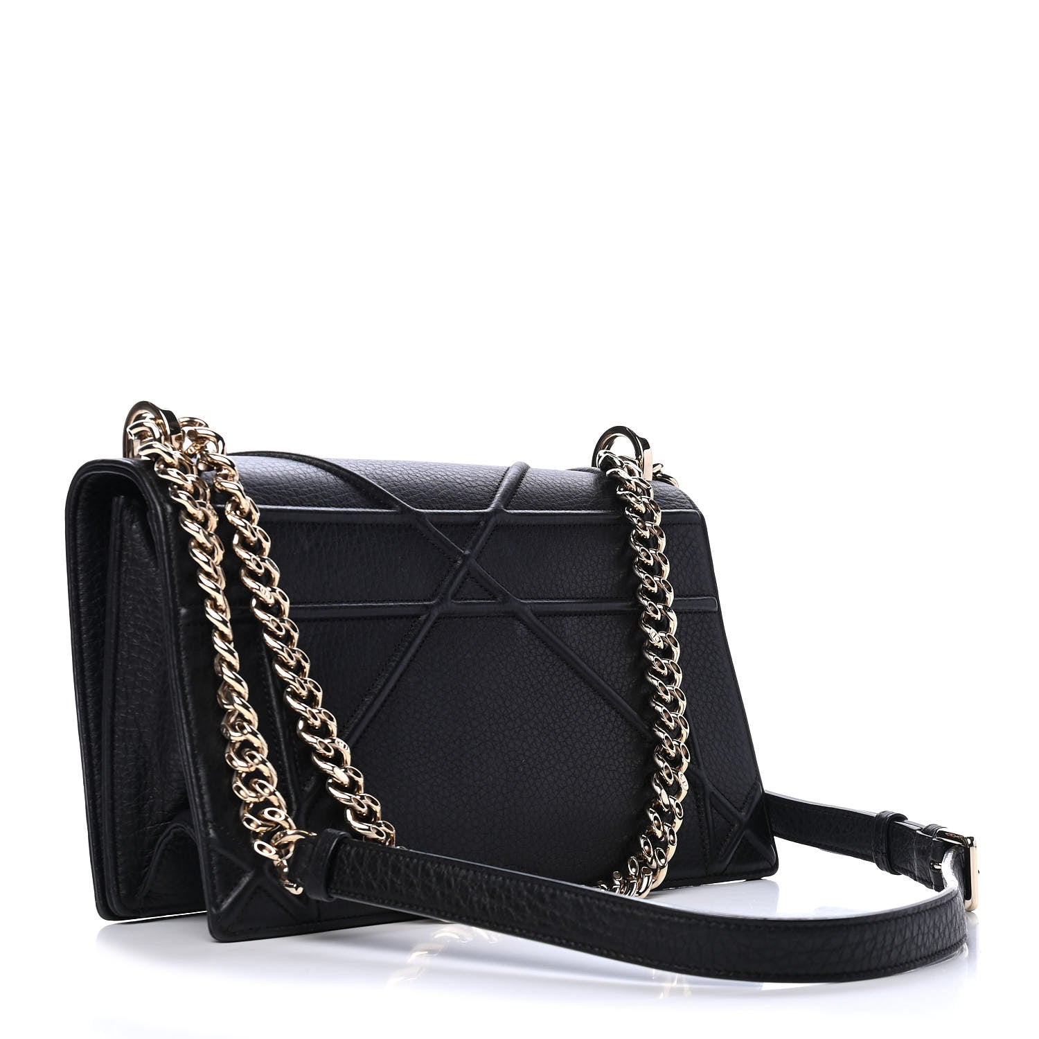 Christian Dior Grained Calfskin Medium Diorama Flap Bag Black 2 of 4