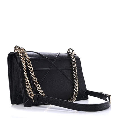 Christian Dior Grained Calfskin Medium Diorama Flap Bag Black 2 of 4
