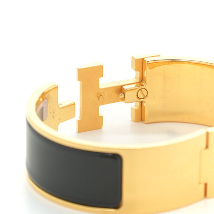 Hermes Enamel Wide Clic Clac H Bracelet PM Black 6 of 8