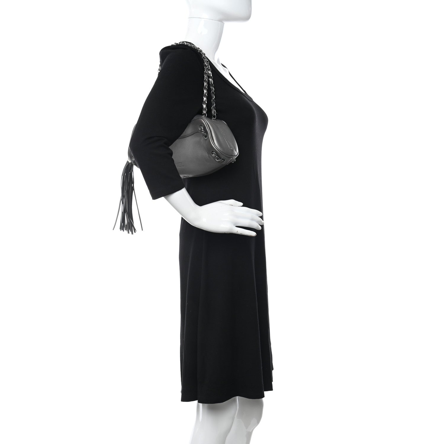 Chanel Metallic Lambskin Tassel Shoulder Bag Silver 2 of 13
