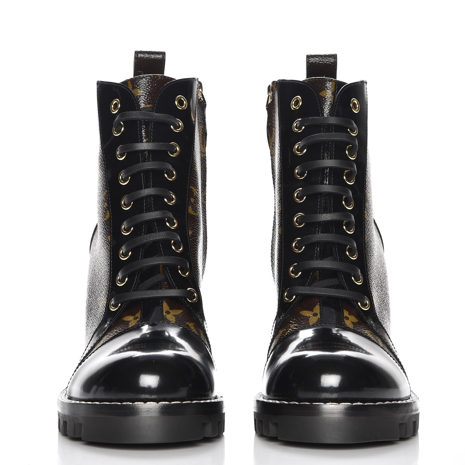 Louis Vuitton Patent Calfskin Monogram Star Trail Ankle Boots 40 Black 2 of 8