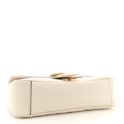 Gucci Calfskin Matelasse Small GG Marmont Shoulder Bag White 4 of 12