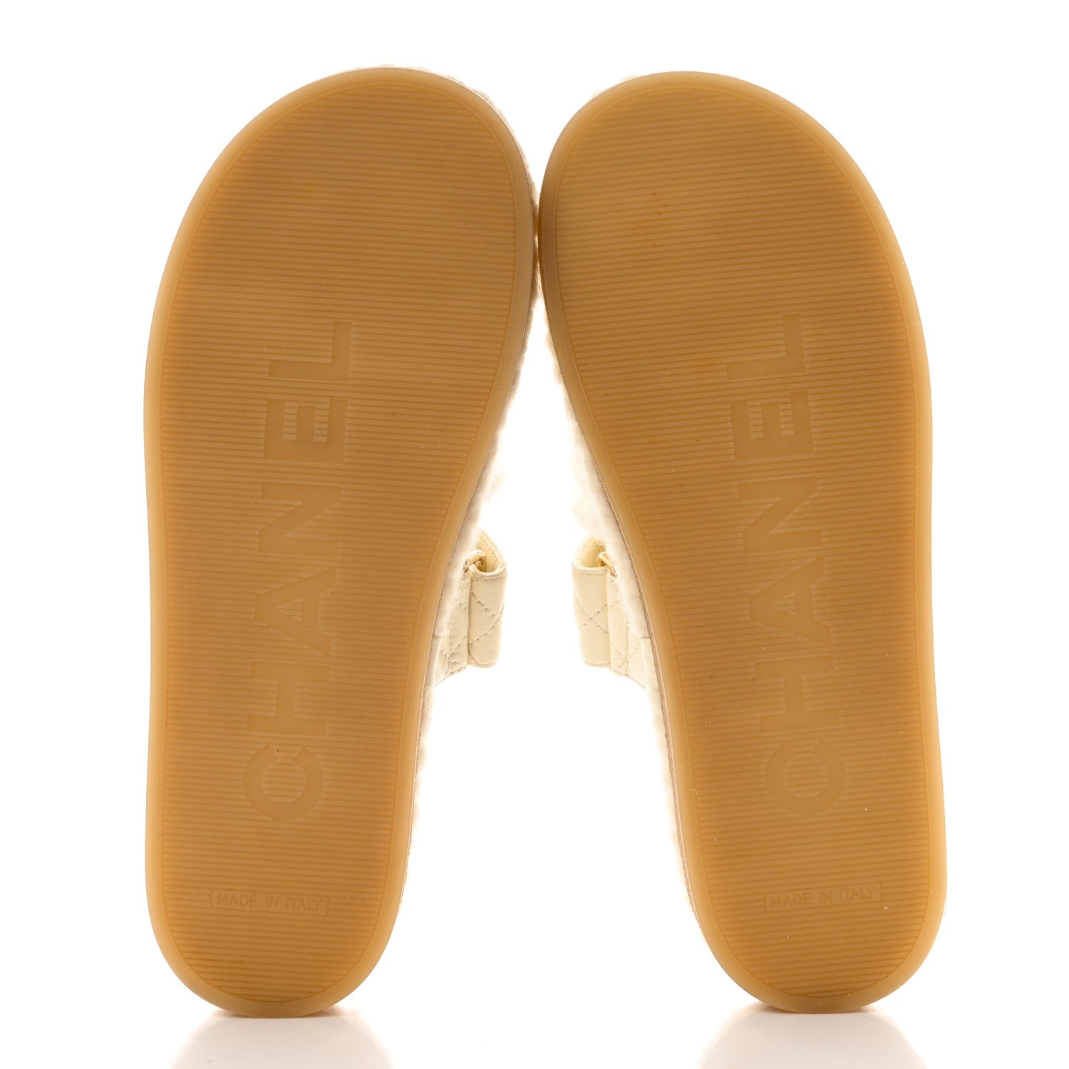 Chanel Cord Lambskin Quilted Logo Mules 37 Ivory 5 of 8