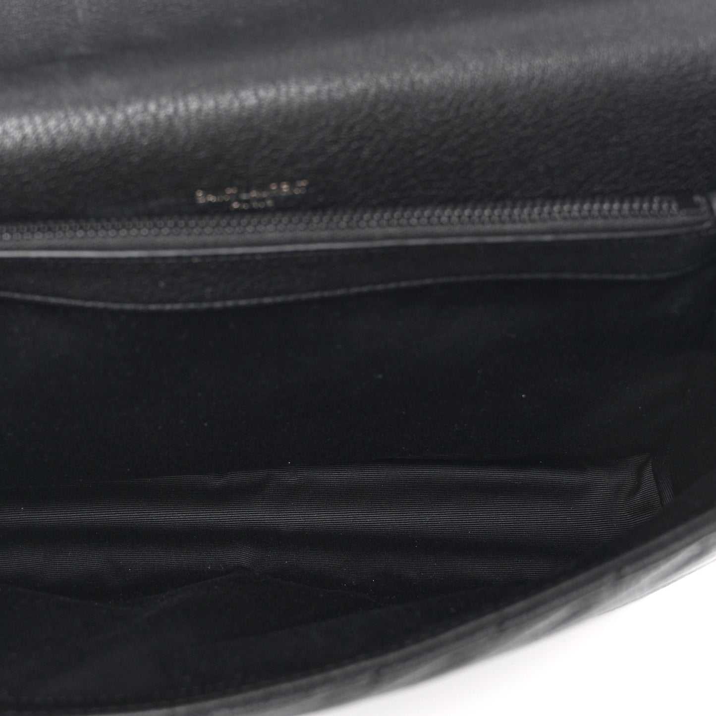 Sheepskin Matelasse Chevron Monogram Monochrome Large College Satchel Black