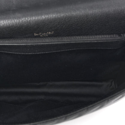 Saint Laurent Sheepskin Matelasse Chevron Monogram Monochrome Large College Satchel Black 5 of 10