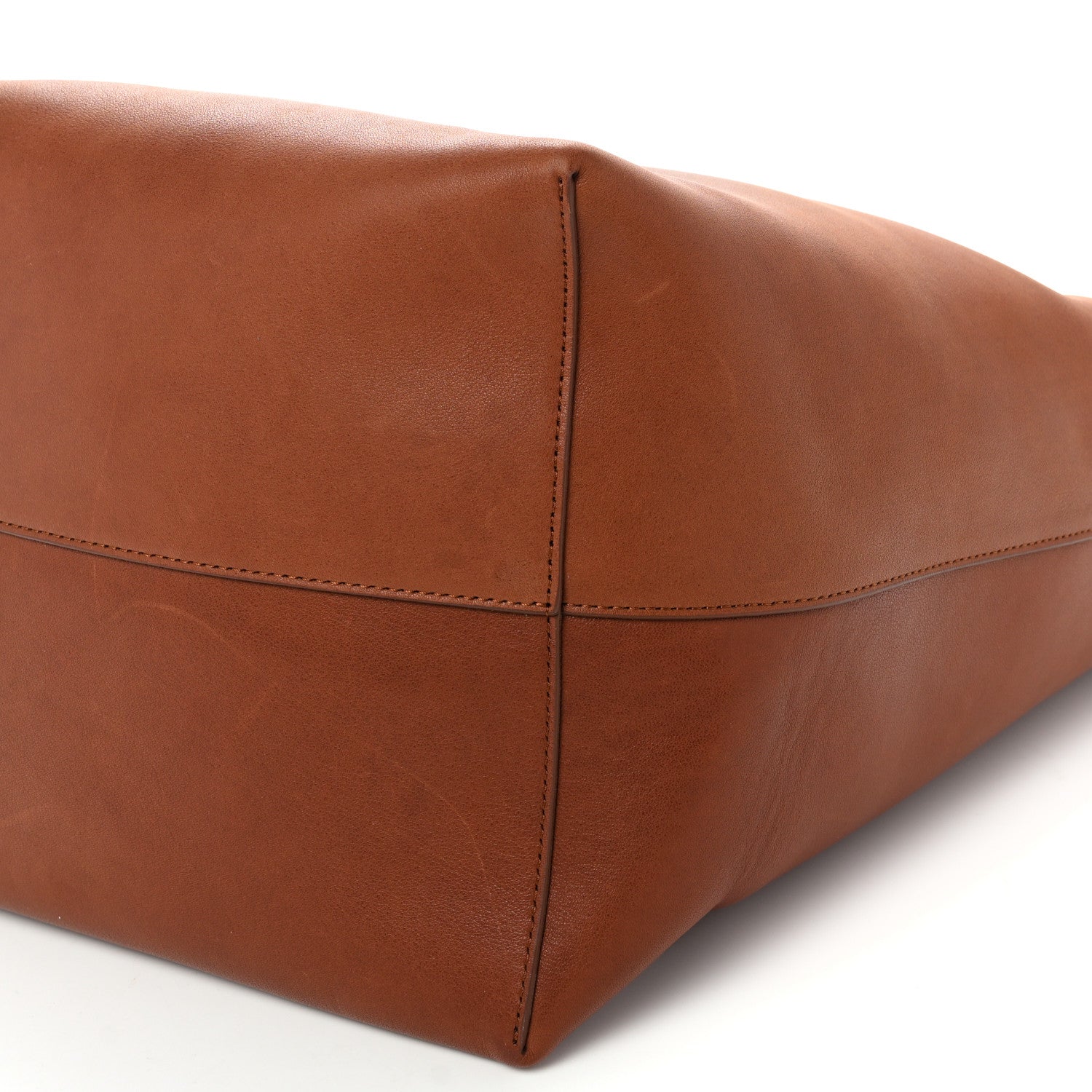 The Row Polished Saddle Calfskin Large N/S Park Tote Dark Cuir 8 of 9
