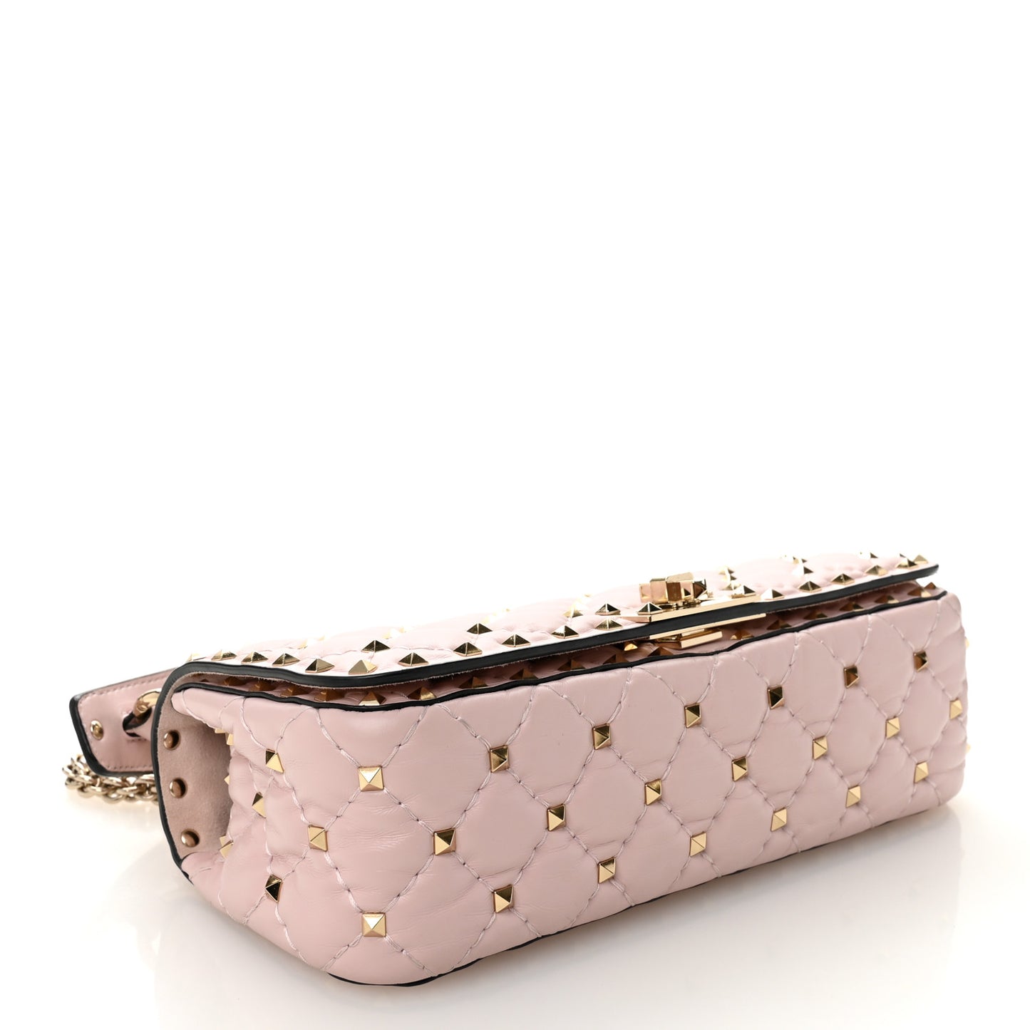 Calfskin Rockstud Spike Convertible Shoulder Bag Light Pink