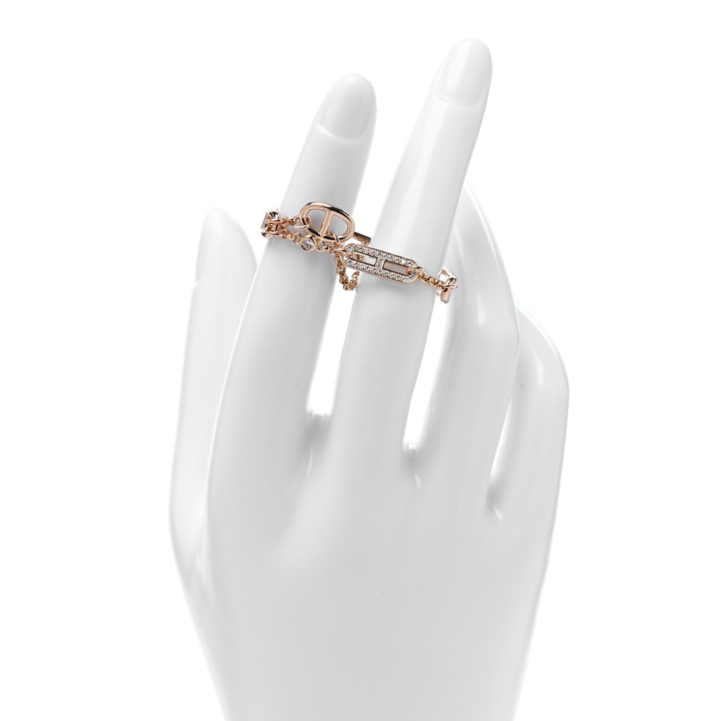 18K Rose Gold Diamond Mix and H Cocktail Ring 52 6