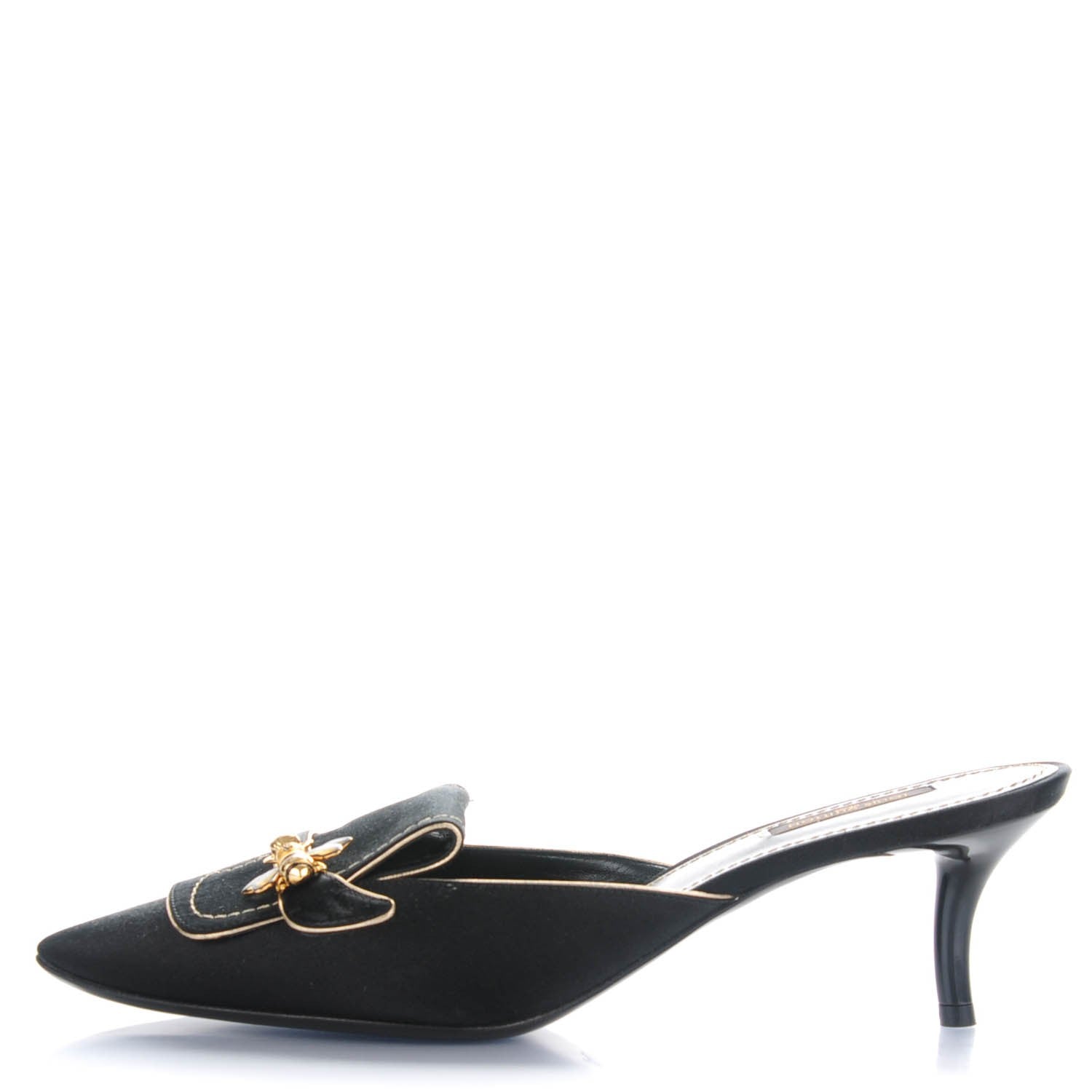 Louis Vuitton Satin Anthares Mule Pumps 41 Black 1 of 7
