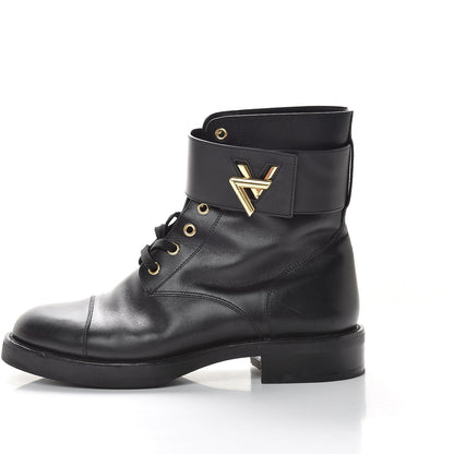 Louis Vuitton Calfskin Wonderland Ranger Boots 39 Black 1 of 14