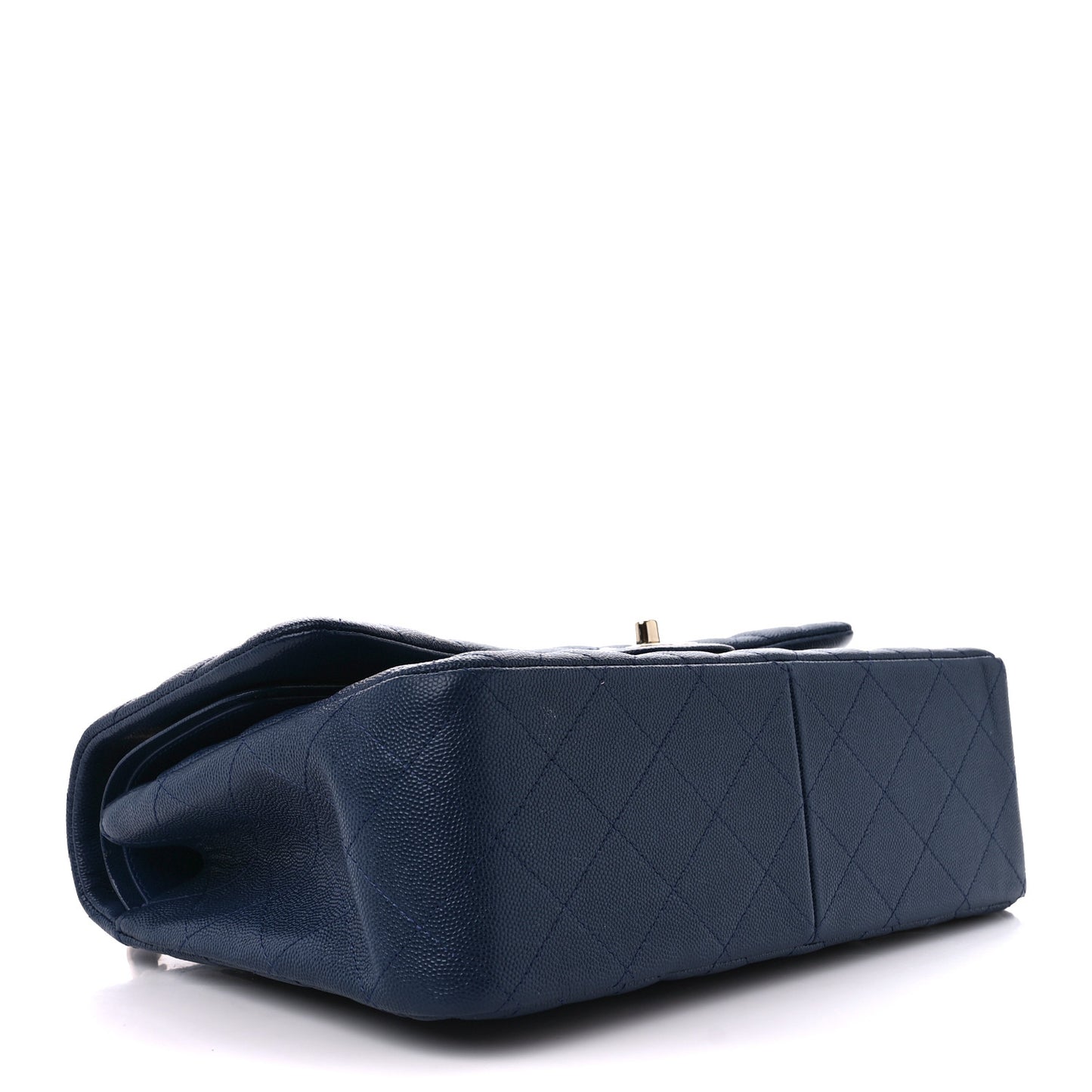 Caviar Quilted Jumbo Double Flap Navy