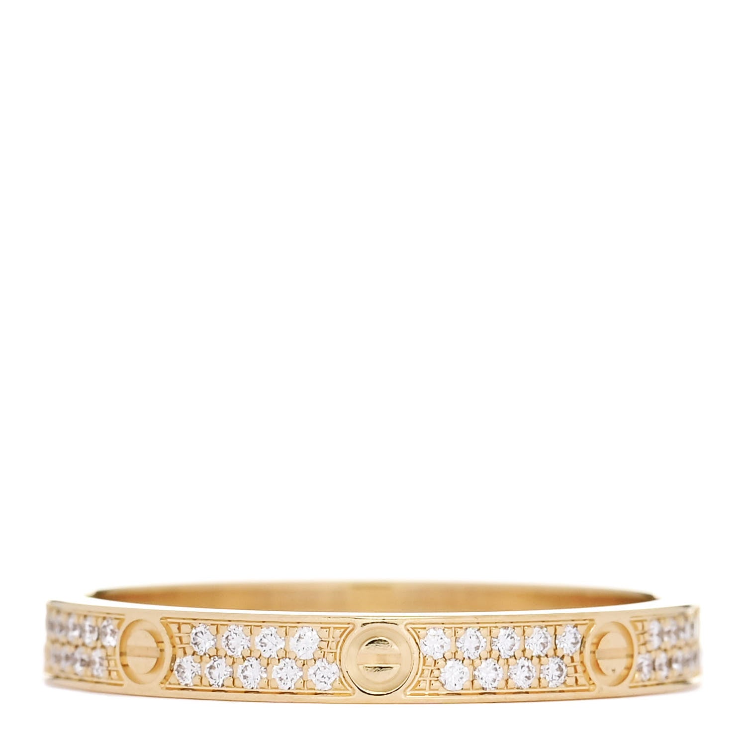 Cartier 18K Yellow Gold Diamond 2.6mm LOVE Paved Band Ring 54 6.75 3 of 5