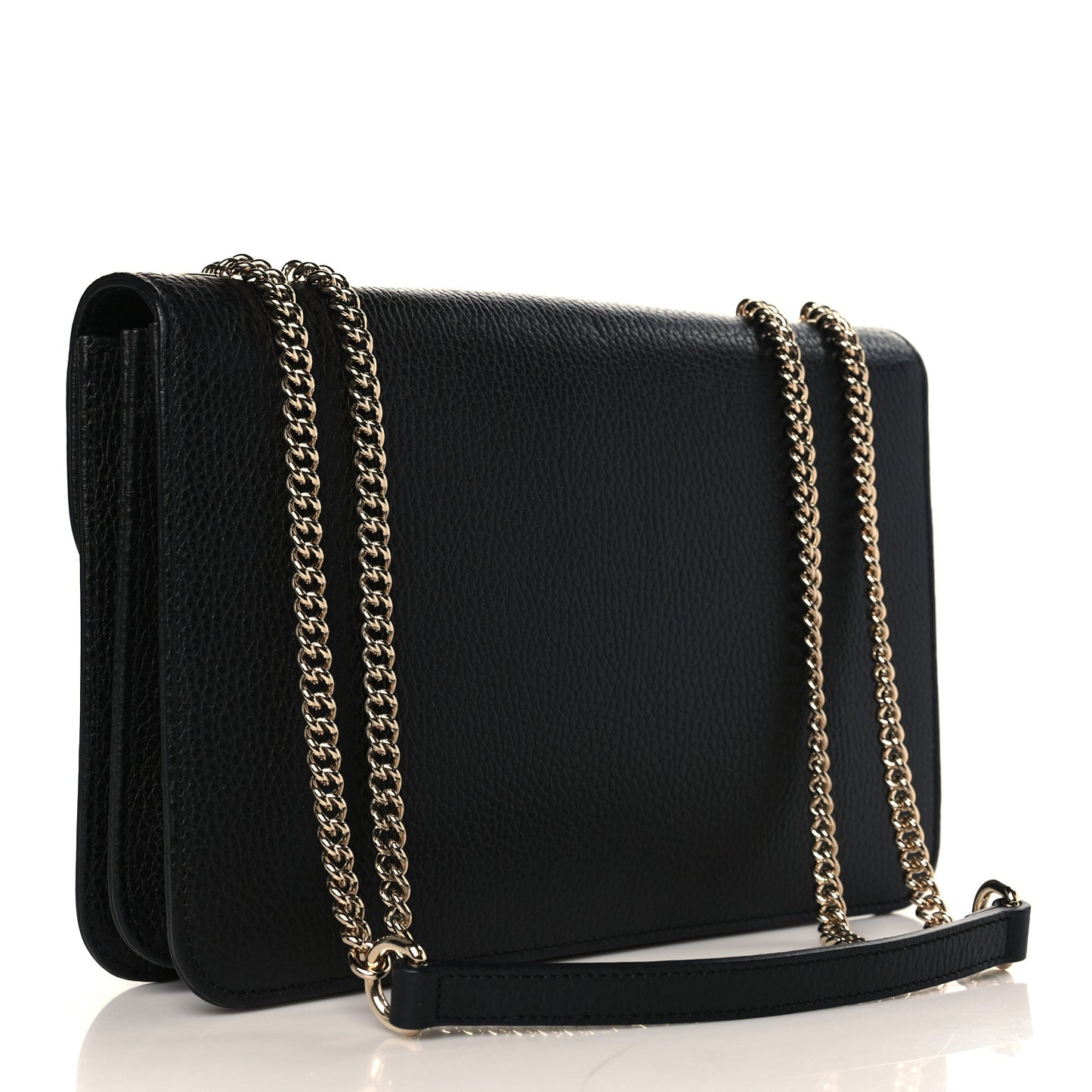 Dollar Calfskin Interlocking G Shoulder Bag Black