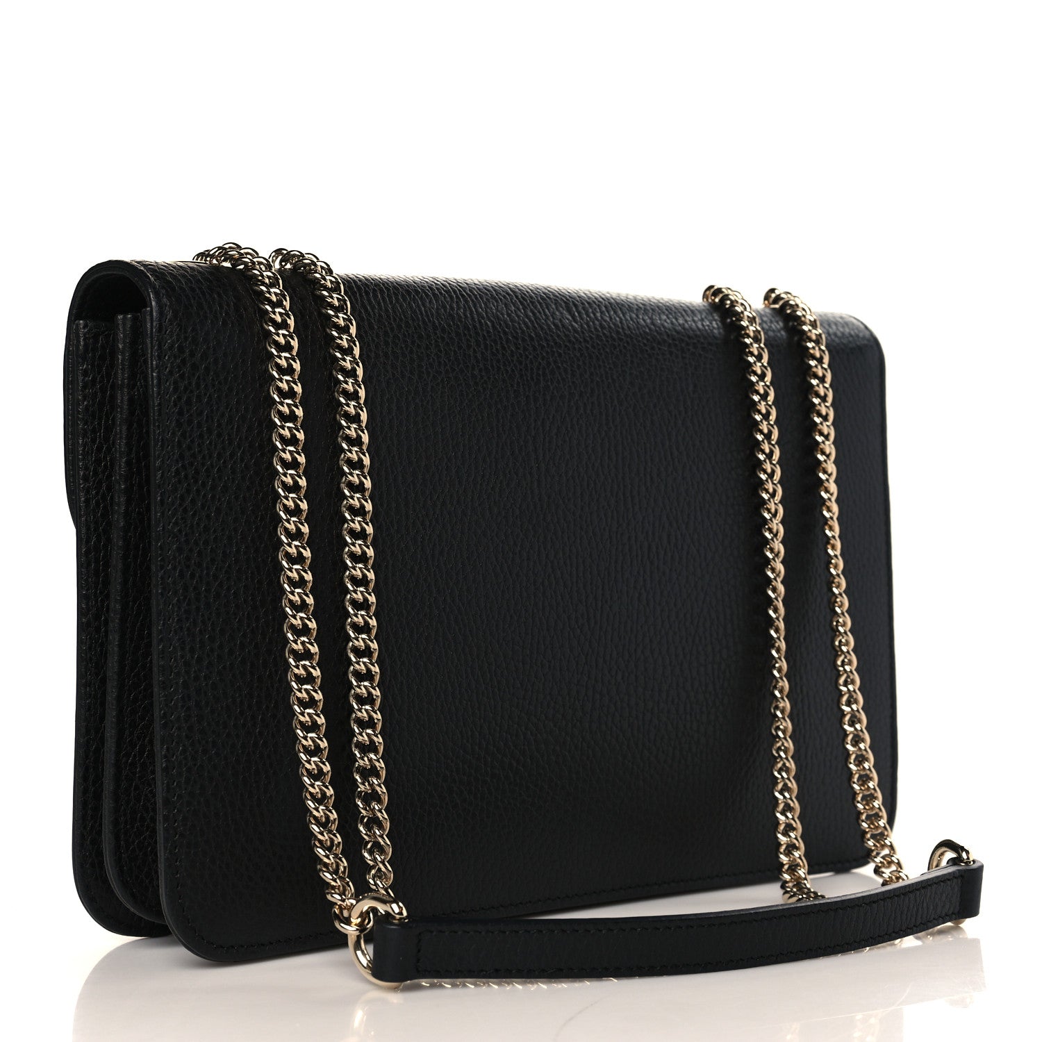 Gucci Dollar Calfskin Interlocking G Shoulder Bag Black 3 of 9