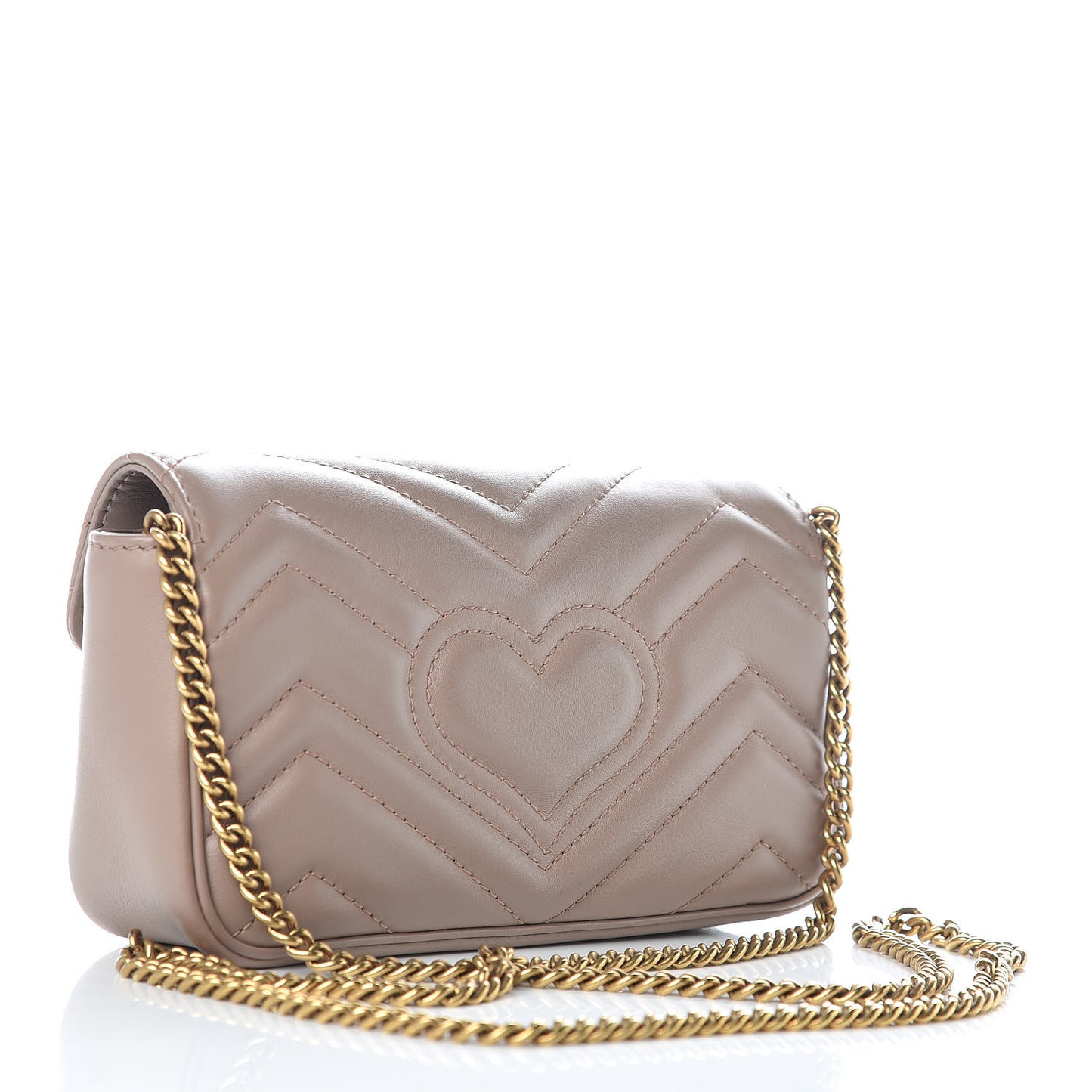 Calfskin Matelasse Super Mini GG Marmont Shoulder Bag Porcelain Rose