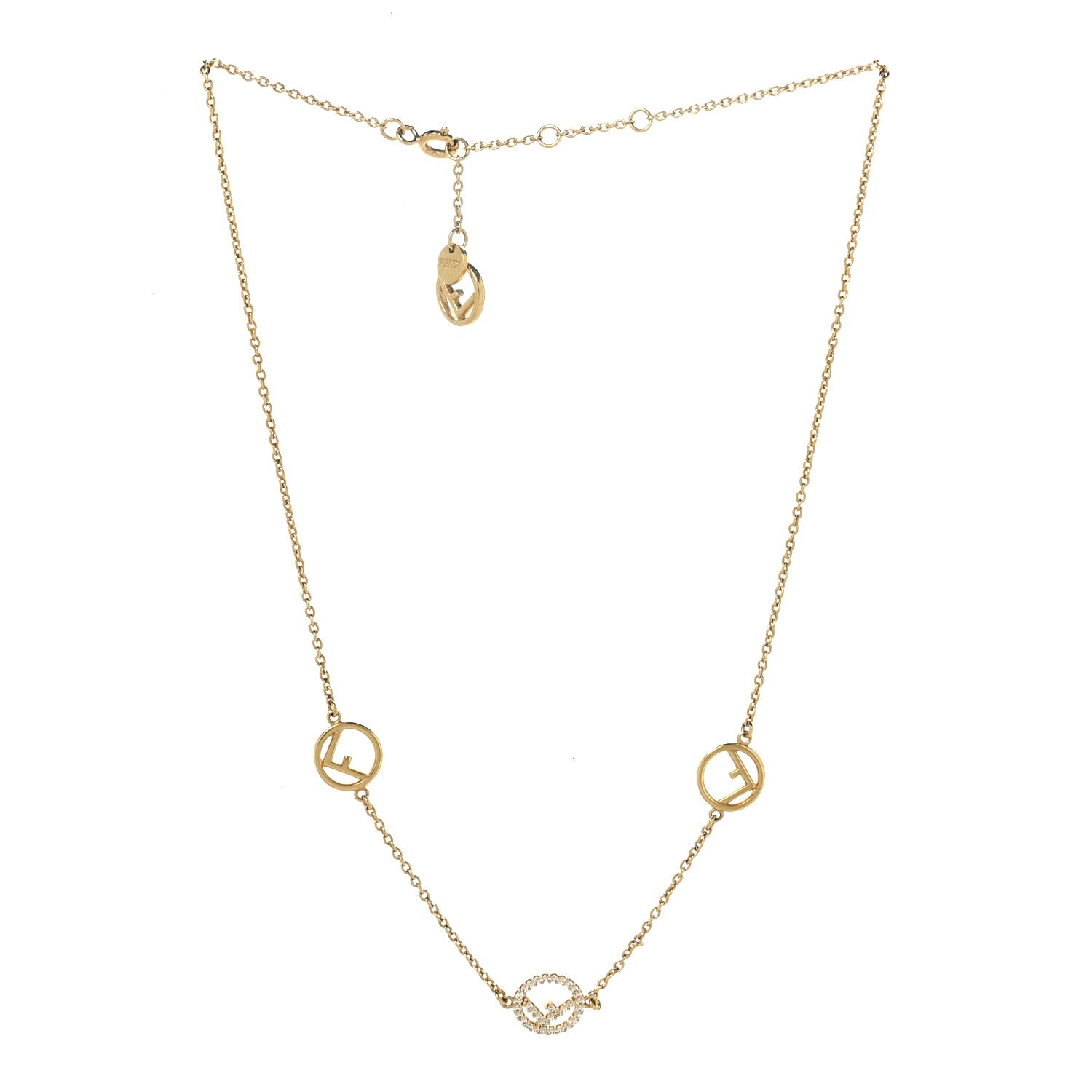 Fendi Metal Crystal F is Fendi Necklace Gold 3 of 4
