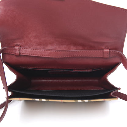 Burberry Derby Calfskin House Check Mini Macken Crossbody Bag Russet Red 5 of 9