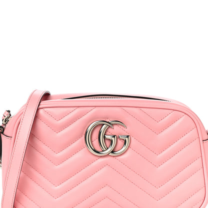 Gucci Calfskin Matelasse Small GG Marmont Chain Shoulder Bag Wild Rose 8 of 13