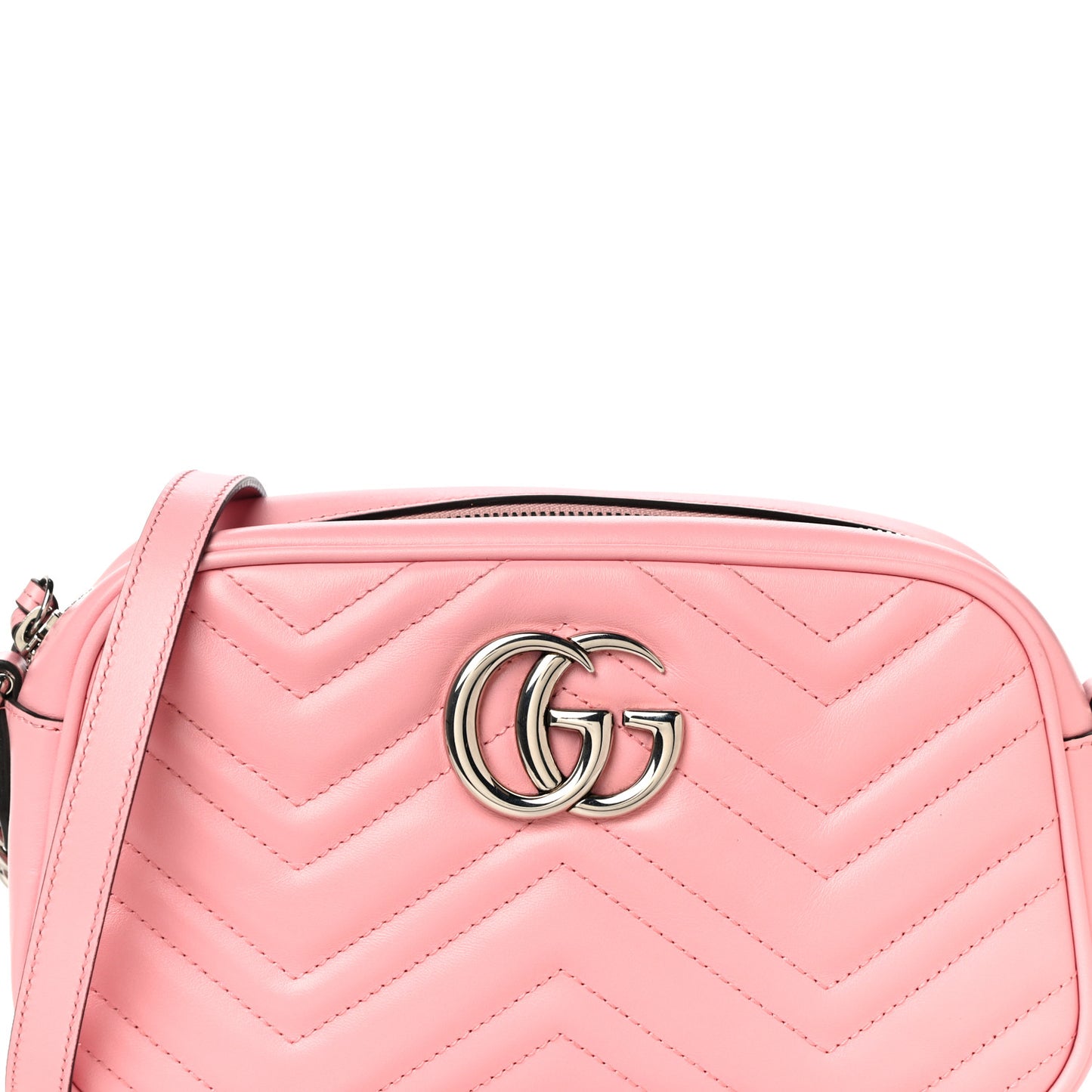 Calfskin Matelasse Small GG Marmont Chain Shoulder Bag Wild Rose