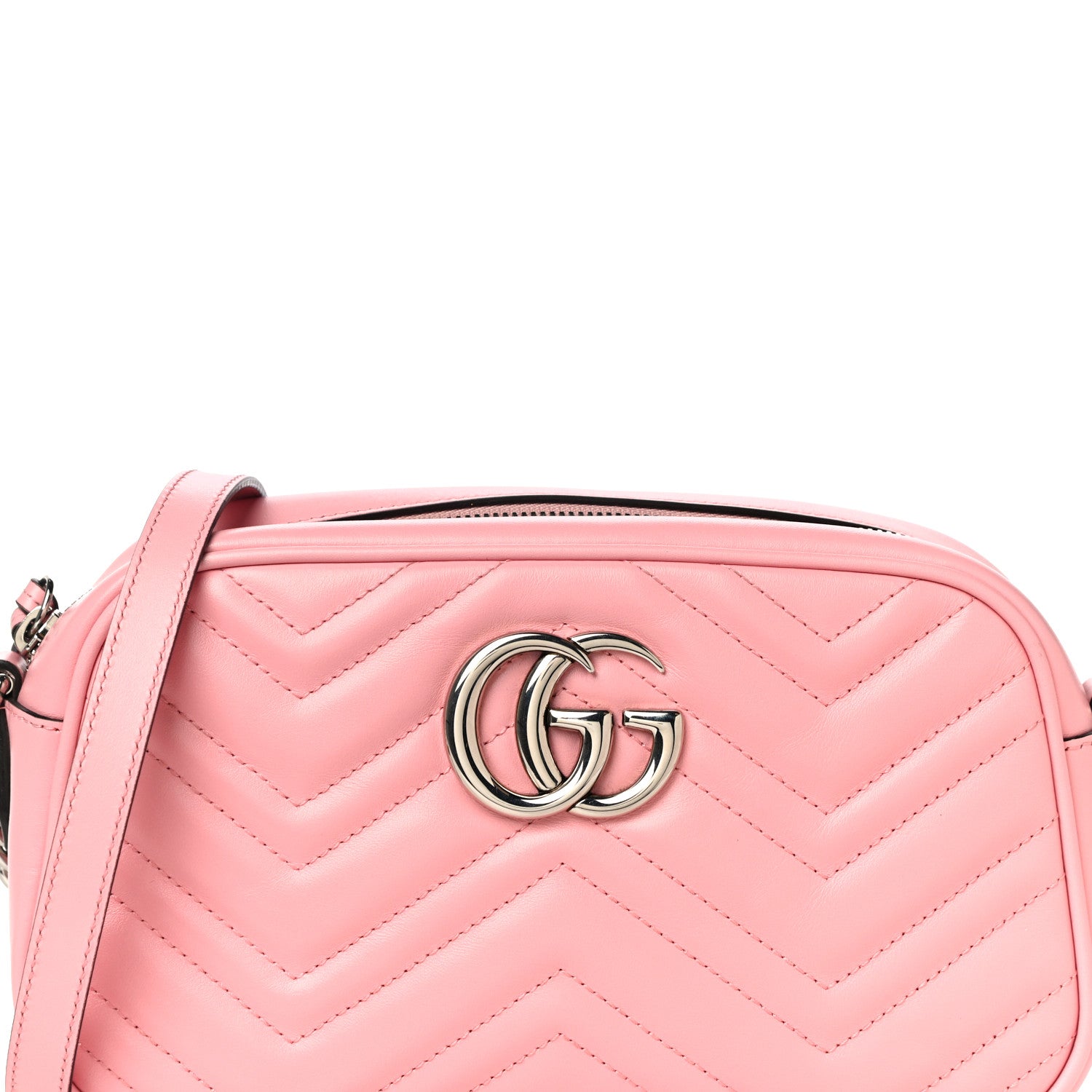 Gucci Calfskin Matelasse Small GG Marmont Chain Shoulder Bag Wild Rose 9 of 15