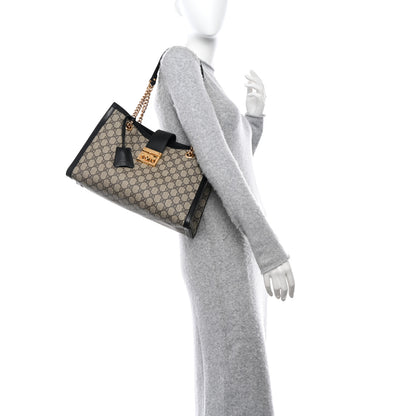 Gucci GG Supreme Monogram Medium Padlock Tote Black 2 of 10