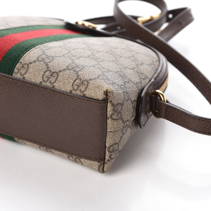 Gucci GG Supreme Monogram Textured Dollar Calfskin Web Small Ophidia Dome Shoulder Bag Beige Ebony New Acero 9 of 9