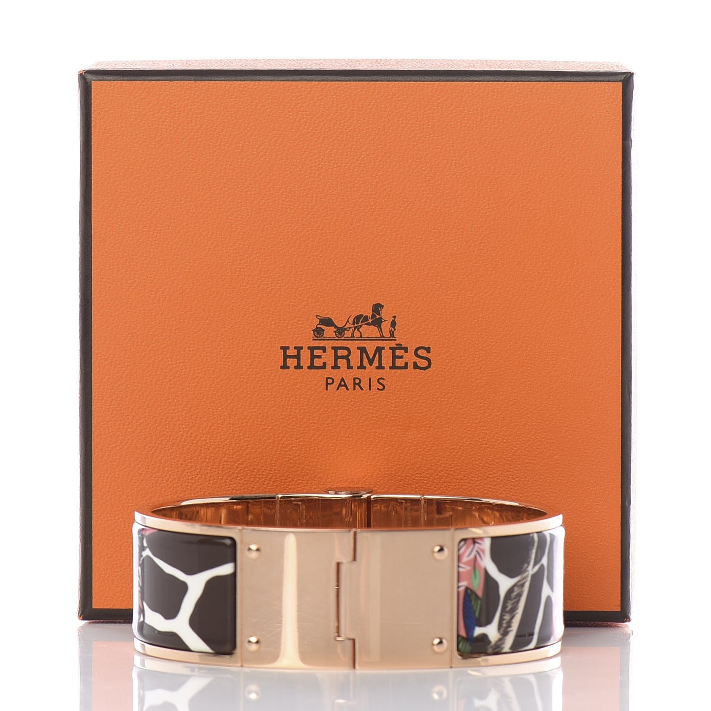 Enamel Printed Wide The Three Graces Hinged Bracelet M Pink Delirium