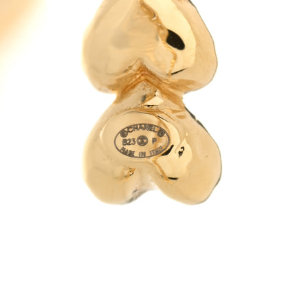 Chanel Crystal CC Heart Link Cuff M Bracelet Gold 4 of 6