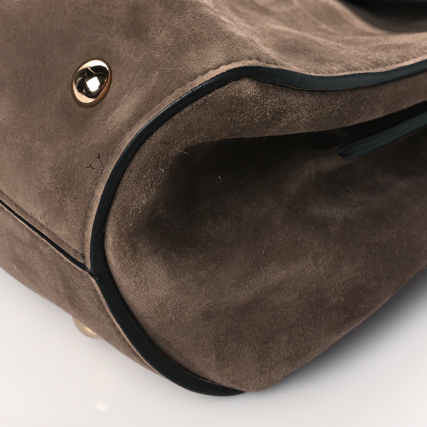 Calfskin Suede Margot Top Handle Satchel Tan